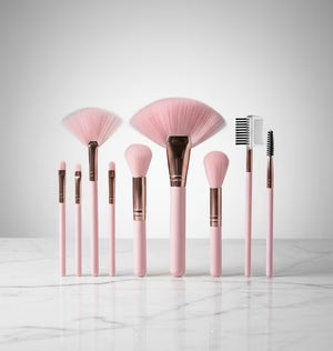 GR - Professional Pink Makeup Brush Set 10 Pcs